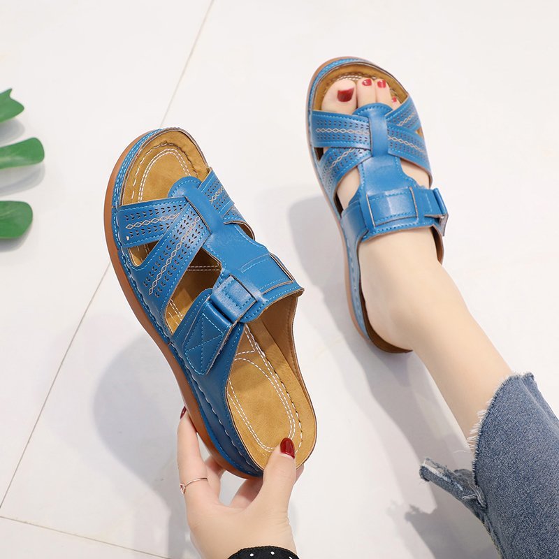 Damen ergonomische Freizeitsandalen mit verstellbarem Riemen und atmungsaktiver Obermaterialstruktur EB