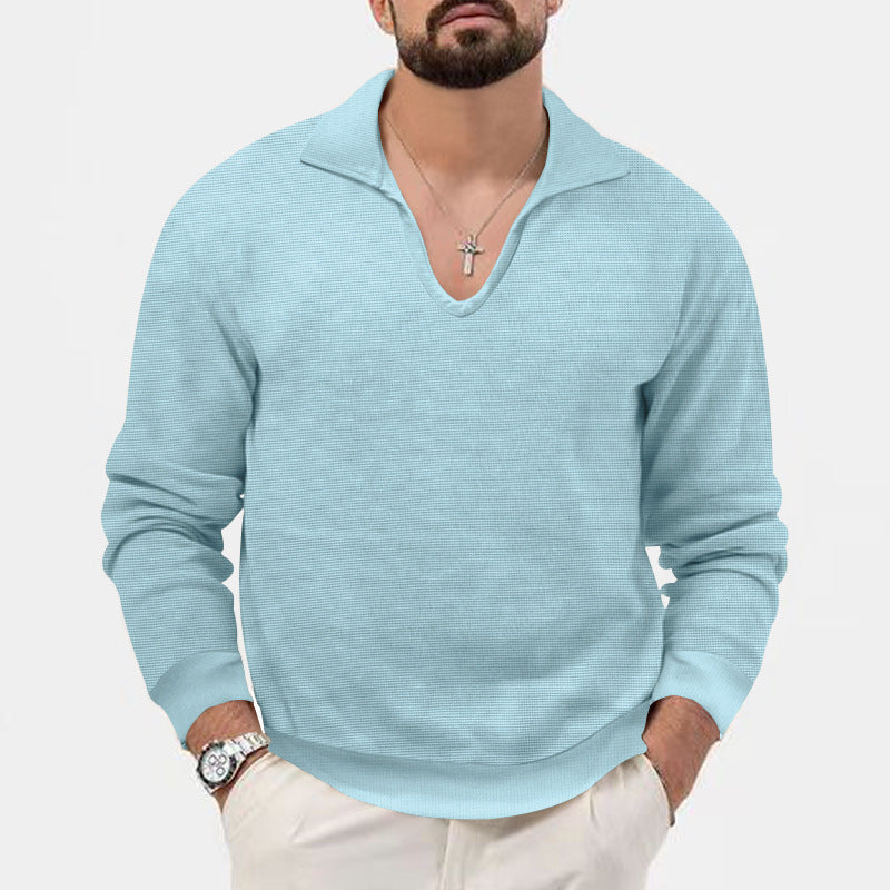 Herren modischer V-Ausschnitt Pullover aus atmungsaktivem Strickmaterial EB