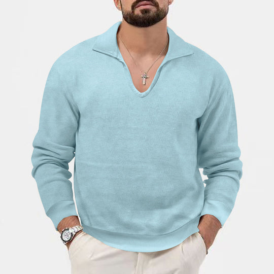 Herren modischer V-Ausschnitt Pullover aus atmungsaktivem Strickmaterial EB