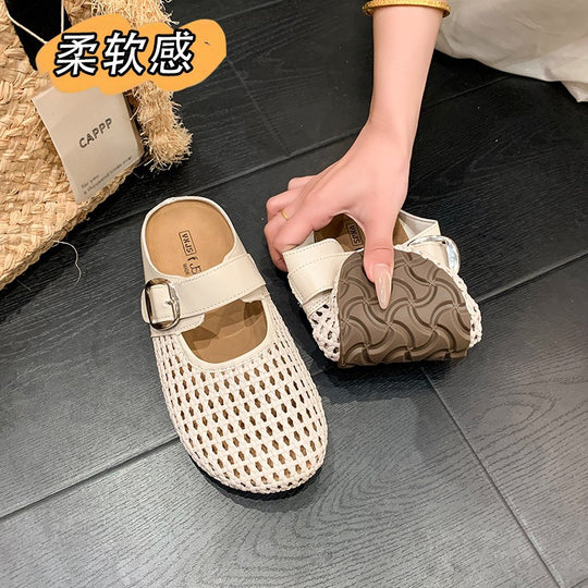Damen Komfortable Riemchen-Clogs mit atemberaubendem Strickdesign EB