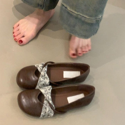 Damen Ballerinas mit floralem Riemendesign und komfortablem Fußbett EB