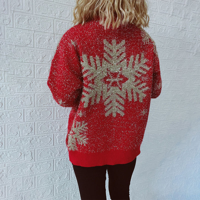 EB | Weihnachtlicher Strickpullover Mit Festlichem Motiv