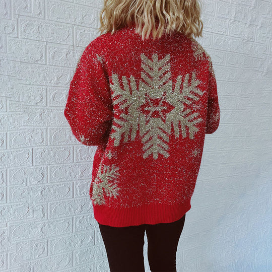 EB | Weihnachtlicher Strickpullover Mit Festlichem Motiv