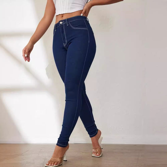 Damen Slim Fit Jeans mit hohem Bund und Elastananteil EB