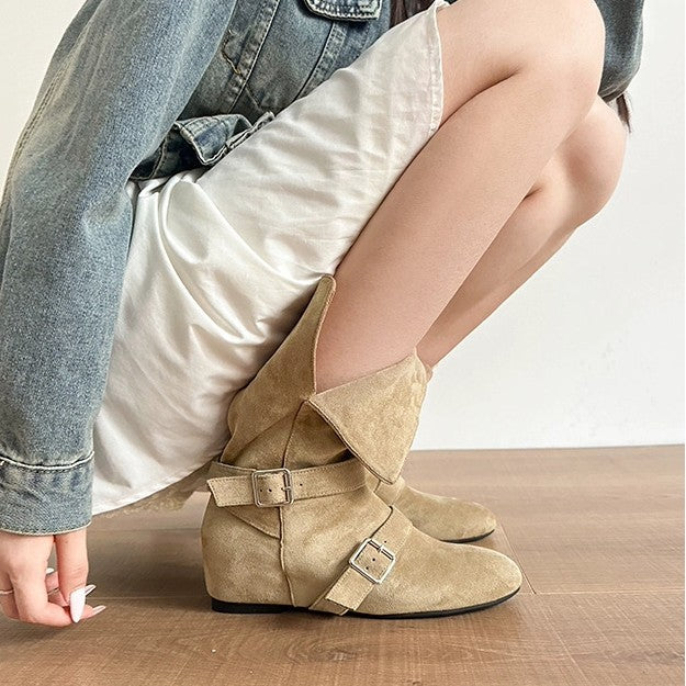 Damen Stiefeletten mit flexiblem Knöchelrisiko und stylischem Schnallenverschluss EB