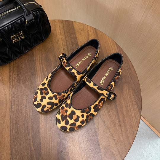 Damen Ballerinas mit verspieltem Leopardenmuster EB