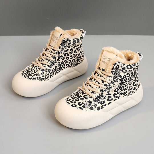 Damen modische High-Top Sneakers mit kuscheligem Innenfutter EB