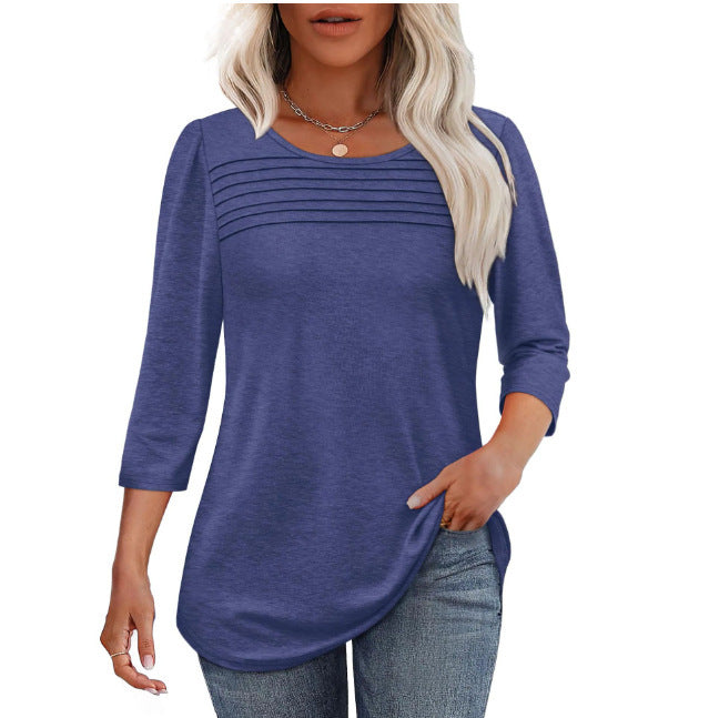 Damen Elegant geschnittenes Oberteil mit gerafften Details EB