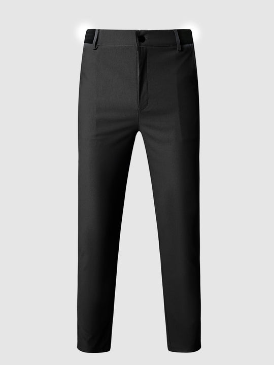 Herren elegante Slim-Fit Freizeithose mit elastischem Bund und klassischen Details EB