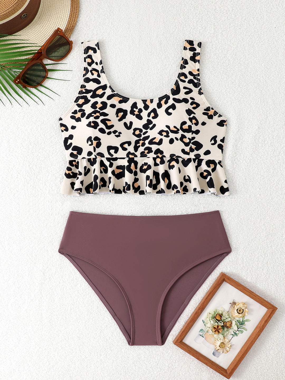 Damen Bikinisit mit sportlichem Oberteil und hoch taillierten Bottoms EB