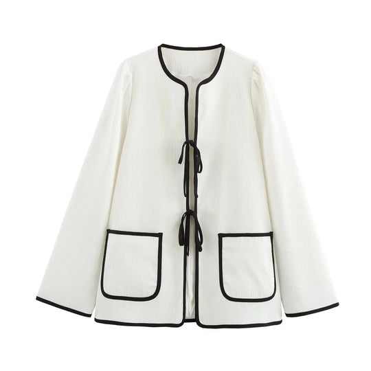 Damen lässige Arbeitsjacke mit praktischer Knopfdetail und modischen Taschen EB