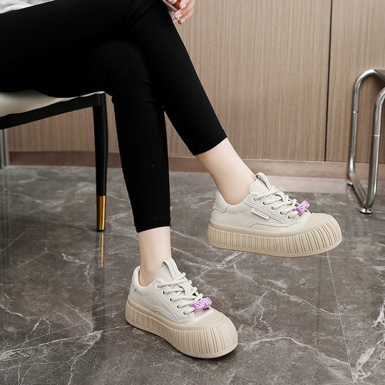 Damen Plateau-Sneaker mit trendiger Gummisohle und bequemer Dämpfung EB