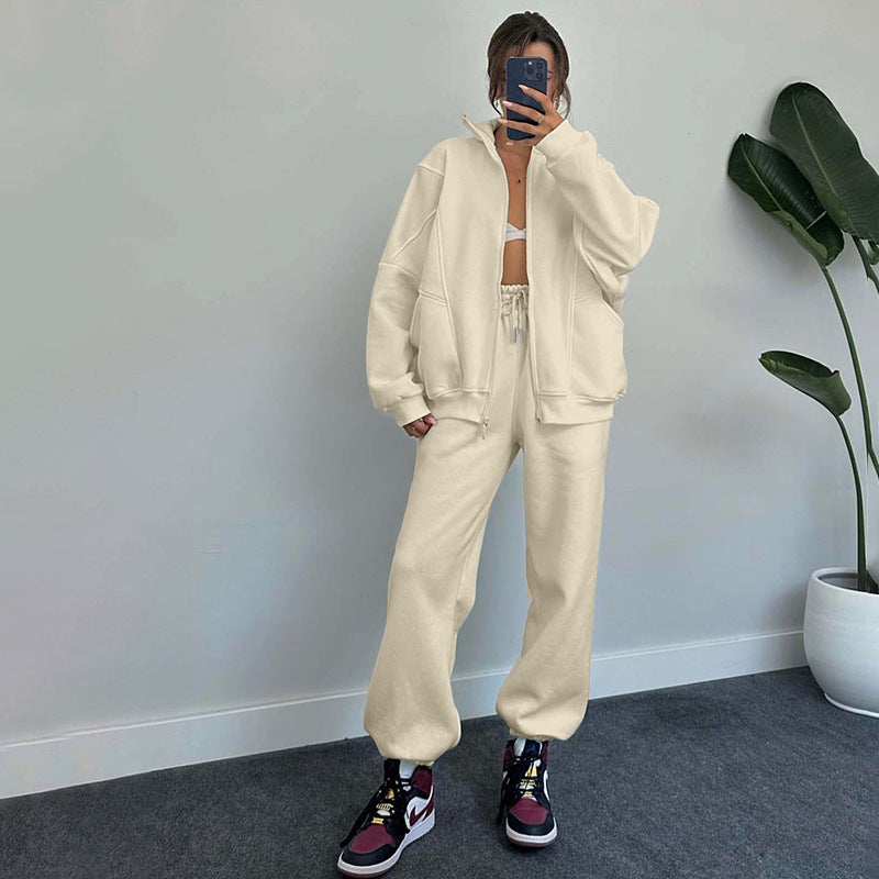 Damen lässiger Zweiteiler mit oversized Hoodie und Jogginghose EB