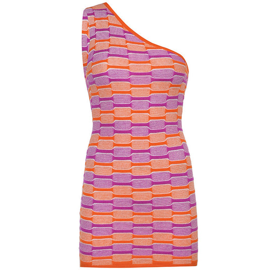 Damen asymmetrisches Top mit kreativem Muster EB