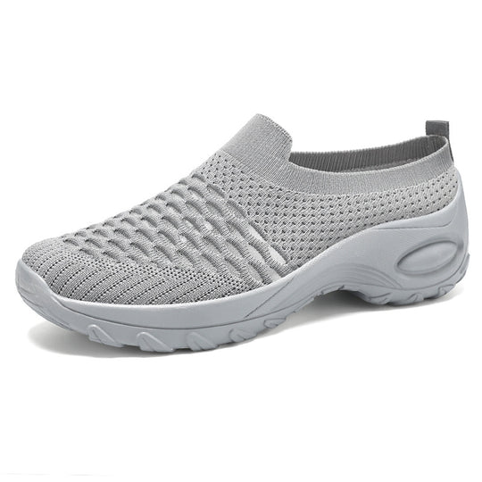 Damen Slip-On Sportschuhe mit atmungsaktivem Strickoberteil und flexibler Sohle EB