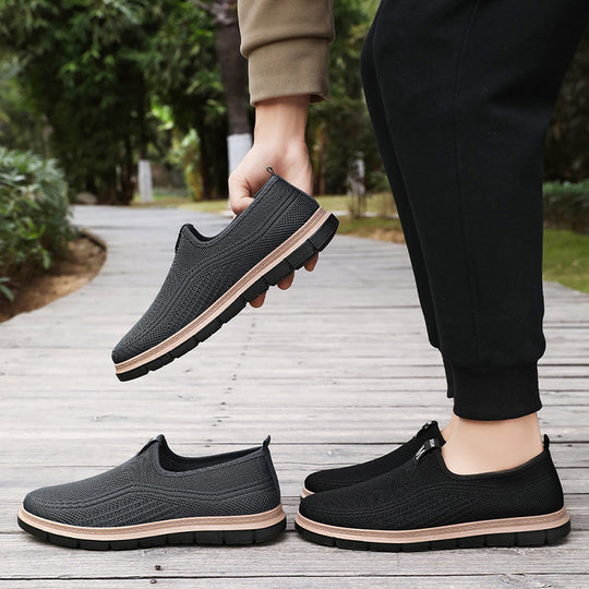 Damen Sportliche Slip-On Sneakers mit atmungsaktiver Strickstruktur EB