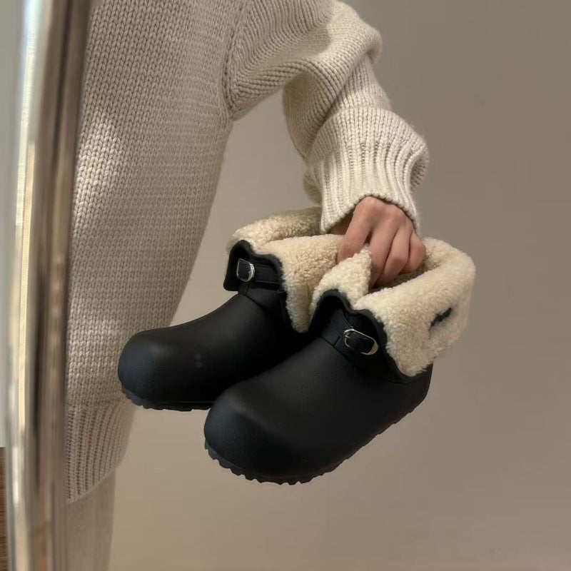 Damen Kuschelige Hausschuh-Stiefel mit flauschigem Innenfutter EB