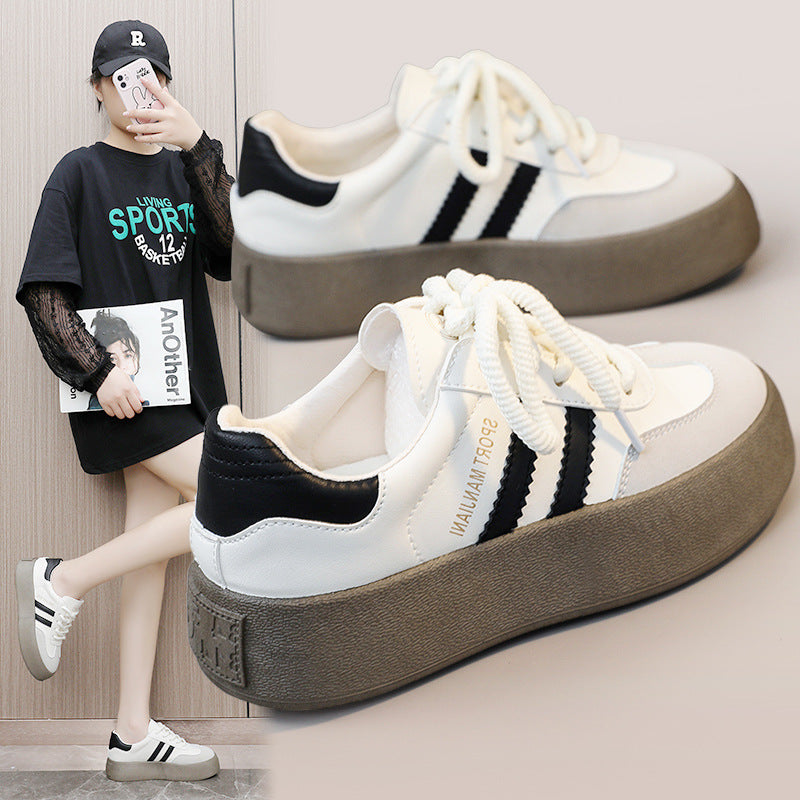 Damen modische Sneaker mit plattenförmigem Schnitt und auffälligen Schnürsenkeln EB