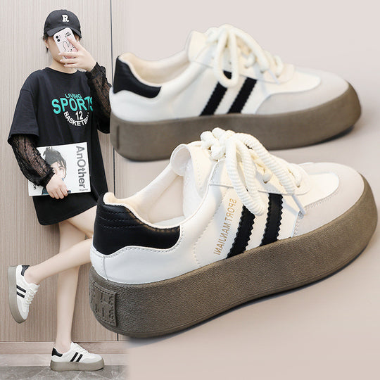 Damen modische Sneaker mit plattenförmigem Schnitt und auffälligen Schnürsenkeln EB