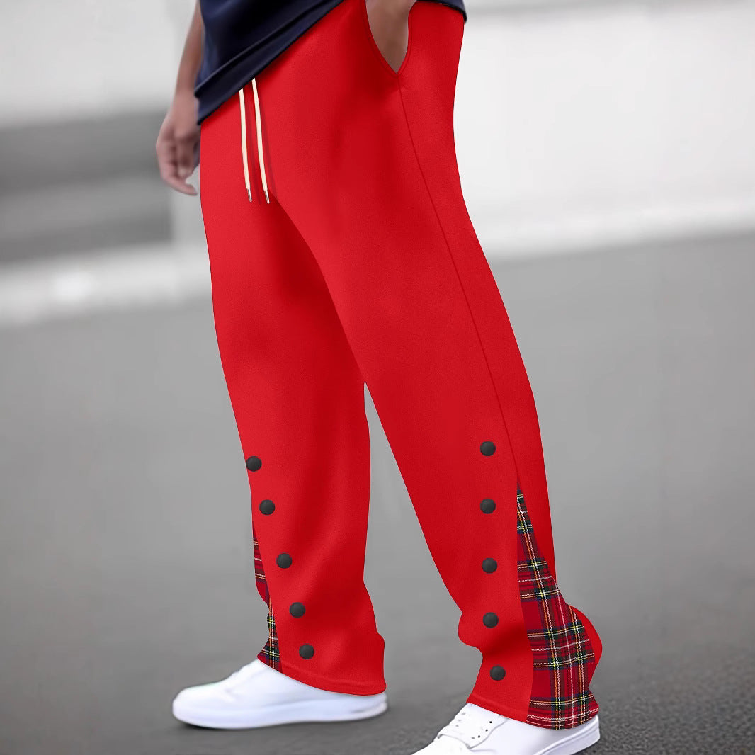 Herren Sportliche Jogginghose mit kontrastierenden Druckknöpfen und atmungsaktivem Stoff EB