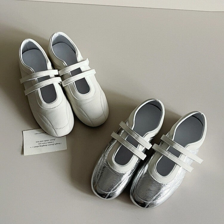 Damen Komfortable Ballerinas mit verstellbarem Riemendesign und atmungsaktiver Sohle EB