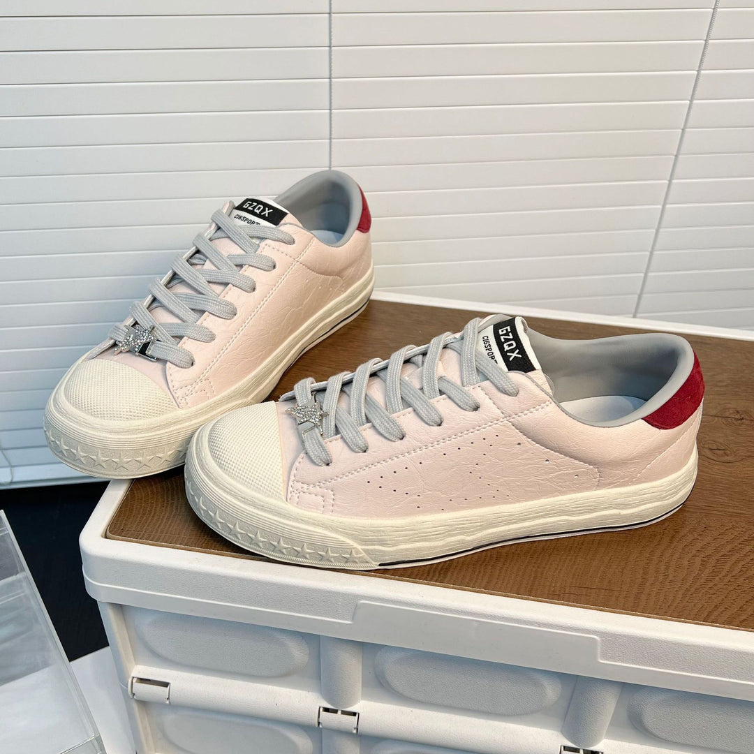 Damen Sneakers mit atmungsaktiver Lederoberfläche und rutschfester Gummisohle EB