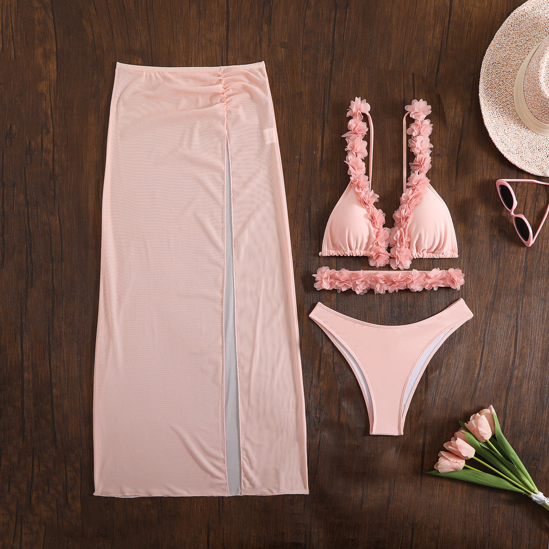 Damen Bikini-Set mit raffinierten Blumenapplikationen EB