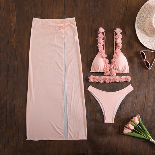 Damen Bikini-Set mit raffinierten Blumenapplikationen EB