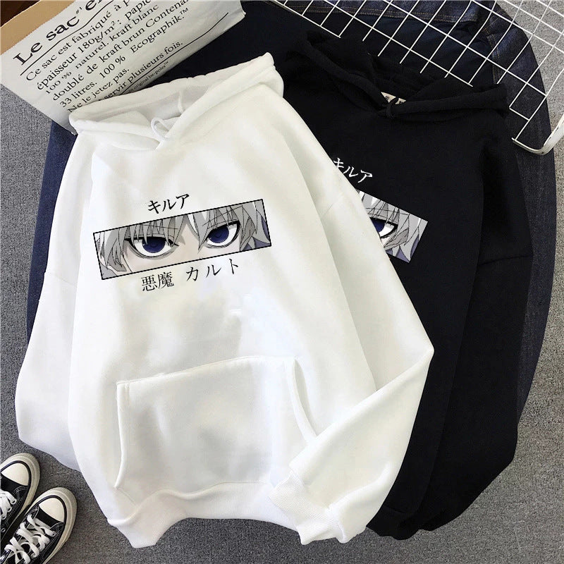 Unisex nan oversized Kapuzenpullover mit anime Augenprint und weicher Baumwollmischung EB