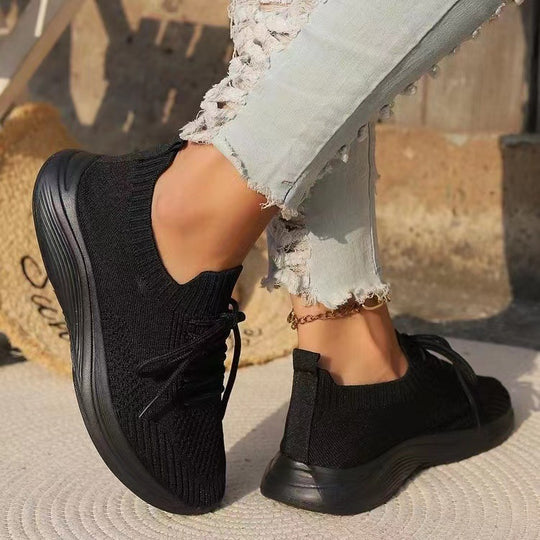 Damen Atmungsaktive Sneaker mit elastischem Strick-Obermaterial und stützendem Fußbett EB