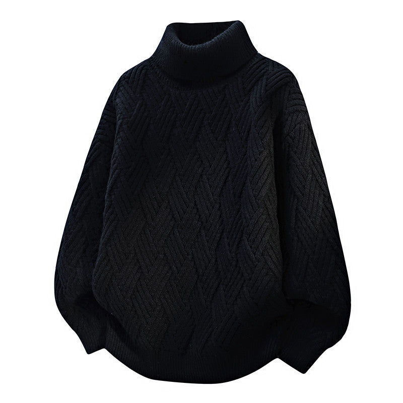 Damen Oversized Rollkragenpullover mit strukturiertem Zopfmuster EB