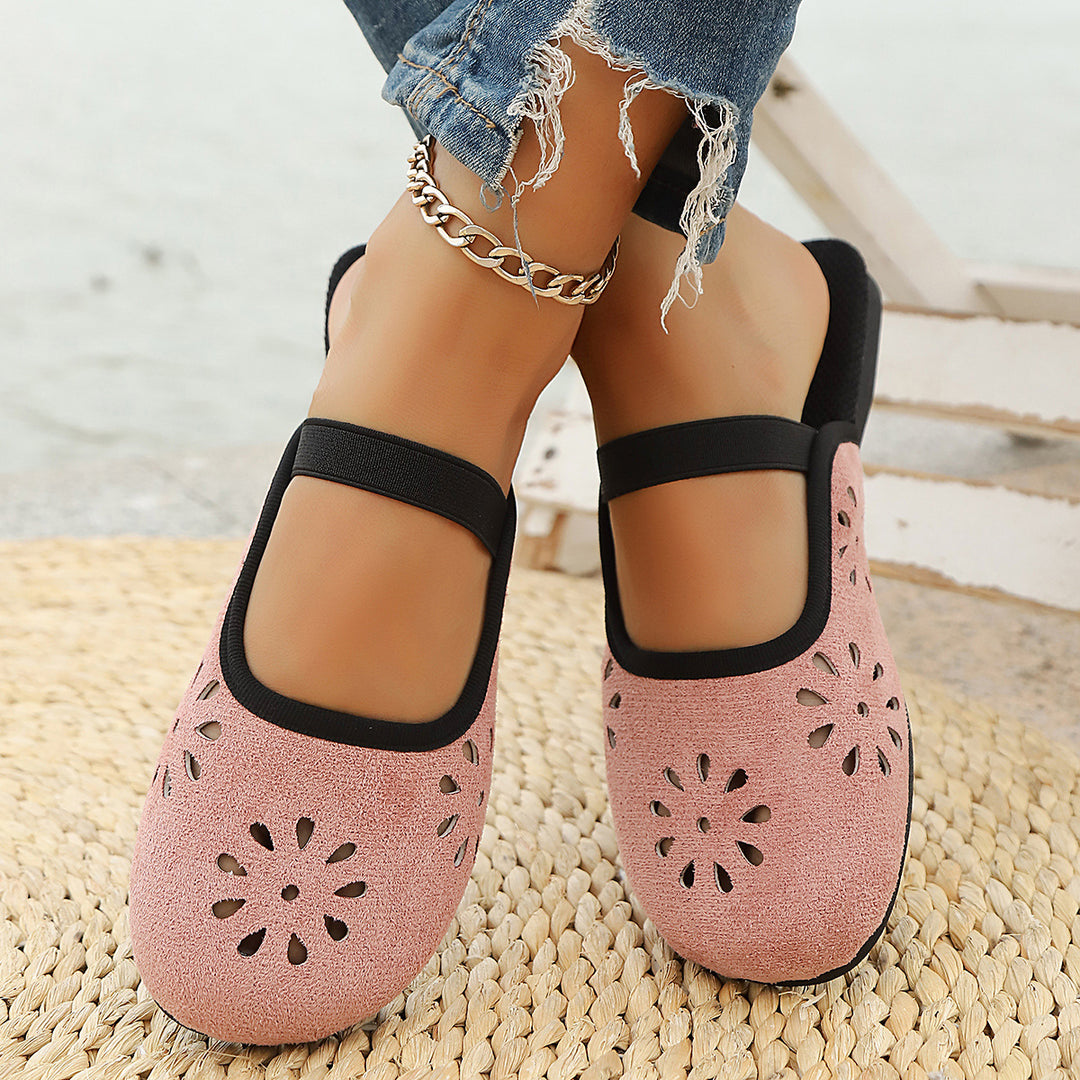 Damen leichte Slipper mit atmungsaktiven Einschnitten EB