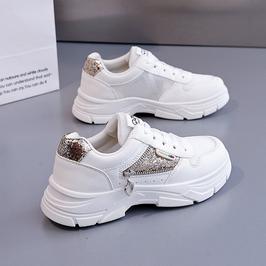 Damen modische Sneakers mit funkelndem Detail und atmungsaktivem Obermaterial EB