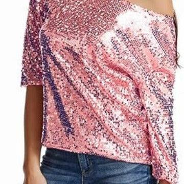 Damen Glitzernde Pailletten-Bluse EB