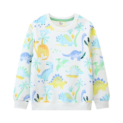 Kinder Sweatshirt mit buntem Dinosaurierdruck EB