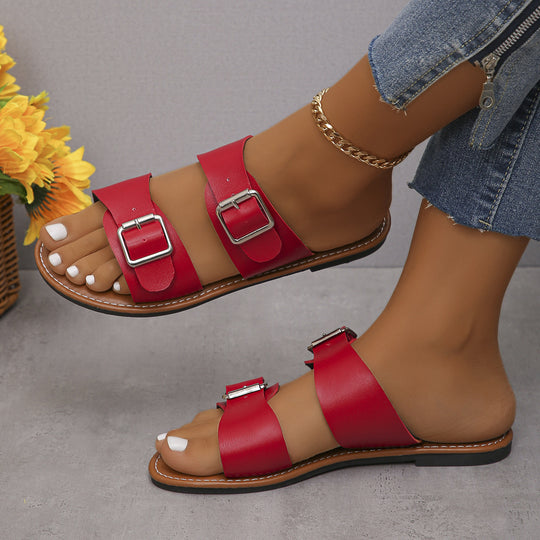 Damen Komfortable Riemensandalen mit stylishen Schnallen EB