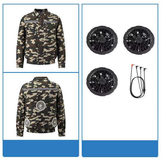 Herren nan belüftete Arbeitsjacke mit integrierten USB-Lüftern und externem Akkufach EB