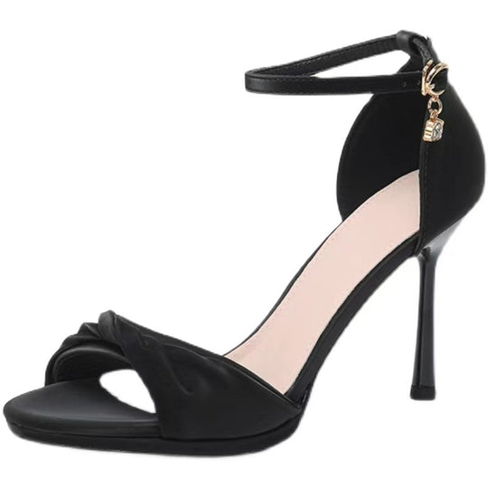 Damen verführerische und elegante Sandaletten mit feinen Riemen EB