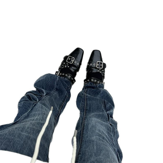 Damen modische Metall-Mules EB