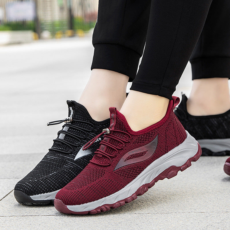 Damen Sportliche Strick Sneakers mit elastischem Schnellschnürsystem EB