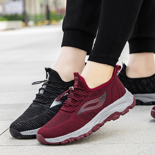 Damen Sportliche Strick Sneakers mit elastischem Schnellschnürsystem EB