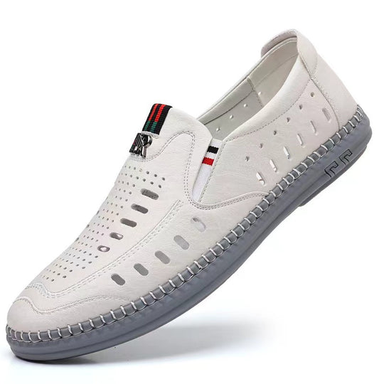 Herren Bequeme Slip-On Mokassins mit atmungsaktivem Lederobermaterial EB