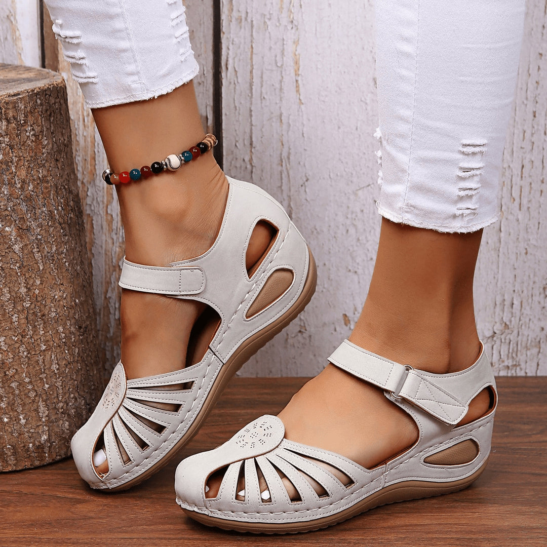 Damen komfortable Riemchensandalen mit anatomischem Fußbett EB