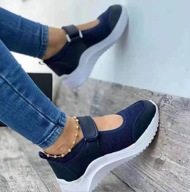 Damen Komfortable Slip-On Sneakers mit elastischem Band EB