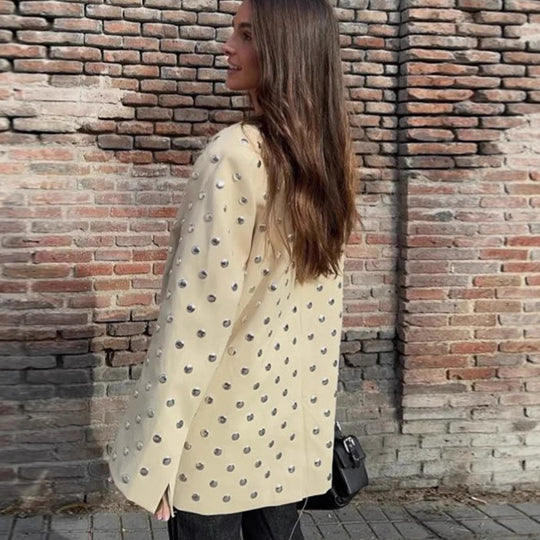 Damen Oversized Blazer mit luxuriösen Applikationen EB