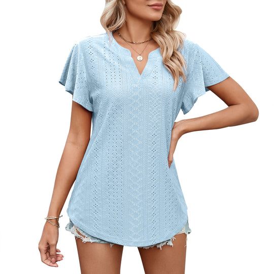 Damen Luftiges Blusenshirt mit effektvollem Lochmuster EB