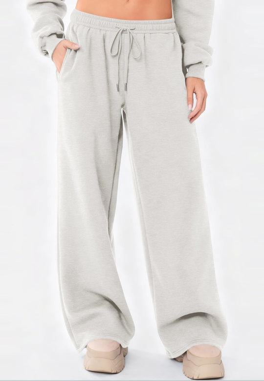 Damen nan weite Loungehose mit hohem Komfortbund, elastischem Tunnelzug und seitlichen Eingrifftaschen EB