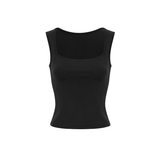 Damen eng anliegendes Tanktop mit quadratischem Ausschnitt und atmungsaktiver Struktur EB
