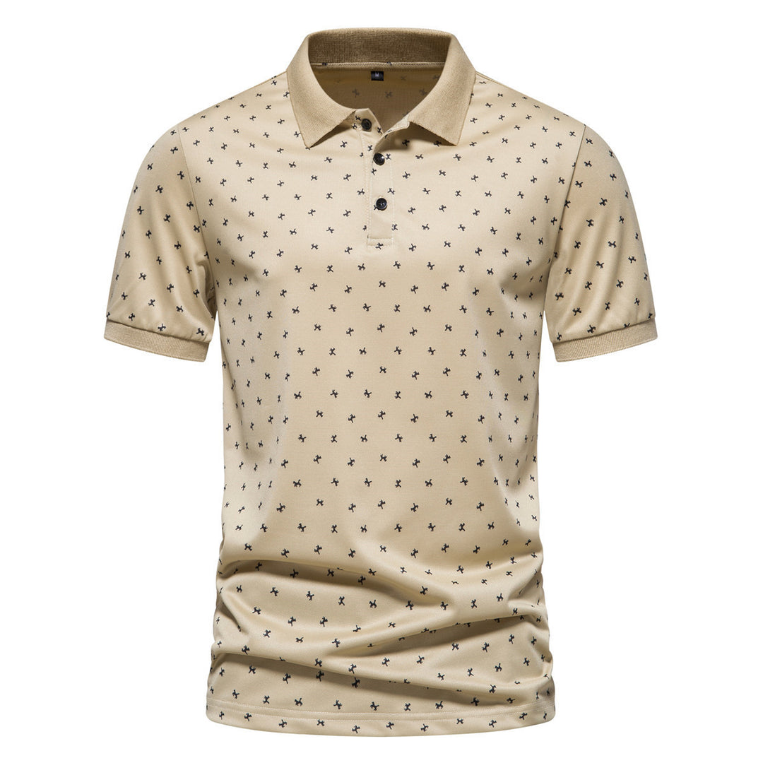 Herren Poloshirt mit modernem Muster und atmungsaktiven Eigenschaften EB
