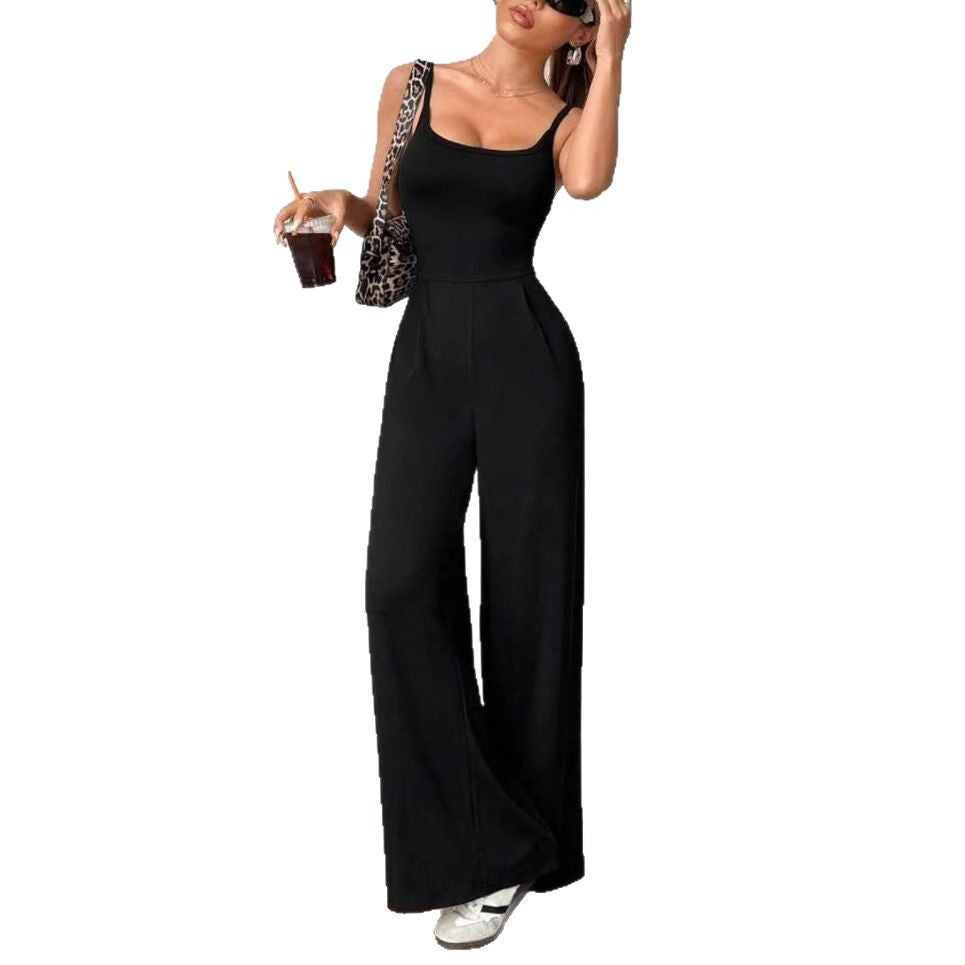 Damen Eleganter Jumpsuit mit weitgeschnittenen Beinen und schmeichelndem Oberteil EB